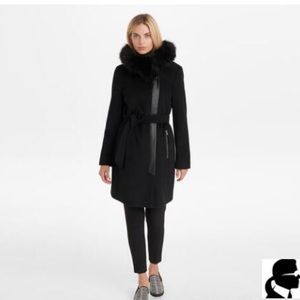 Karl Lagerfeld Asymmetrical Wool Coat (Small)